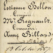 Bellon Etienne, baptisé le 12 Octobre 1667 à Saint-Paul