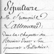 Décès de Lallemand François dit Richard (1704-1779)