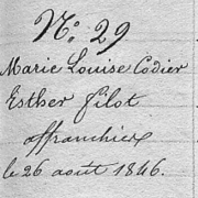 Filot Esther et Codier Marie Louise, affranchies en 1846 à Saint-Leu