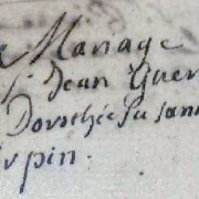 Mariage de Guérin Gervais Jean et de Turpin Dorothée Suzanne, le 01 Juillet 1749 à Saint-Pierre