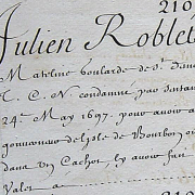 Robert Julien dit Laroche, décédé le 09 juin 1700 à Marseille (Hôpital des Galères)